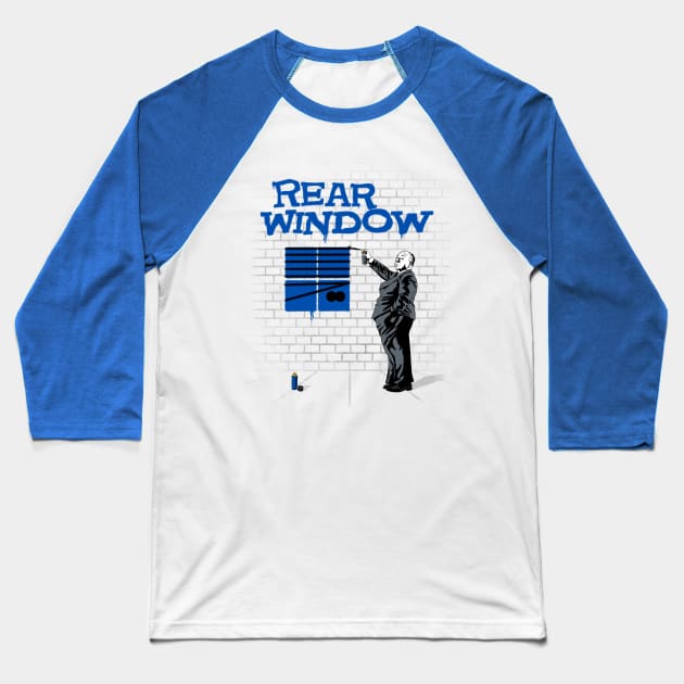 Rear Window Hitchcock Baseball T-Shirt by Malakian Art